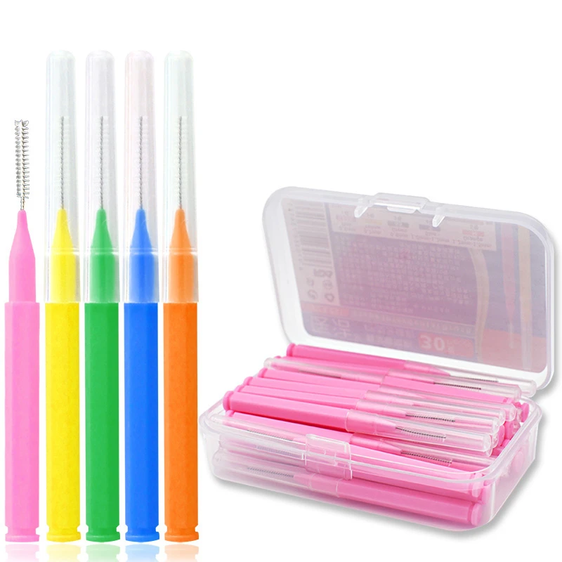 30 Pcs L Shaped Interdental Brush Denta Floss Cleaners Orthodontic dental teeth Toothpick Oral Care tool |