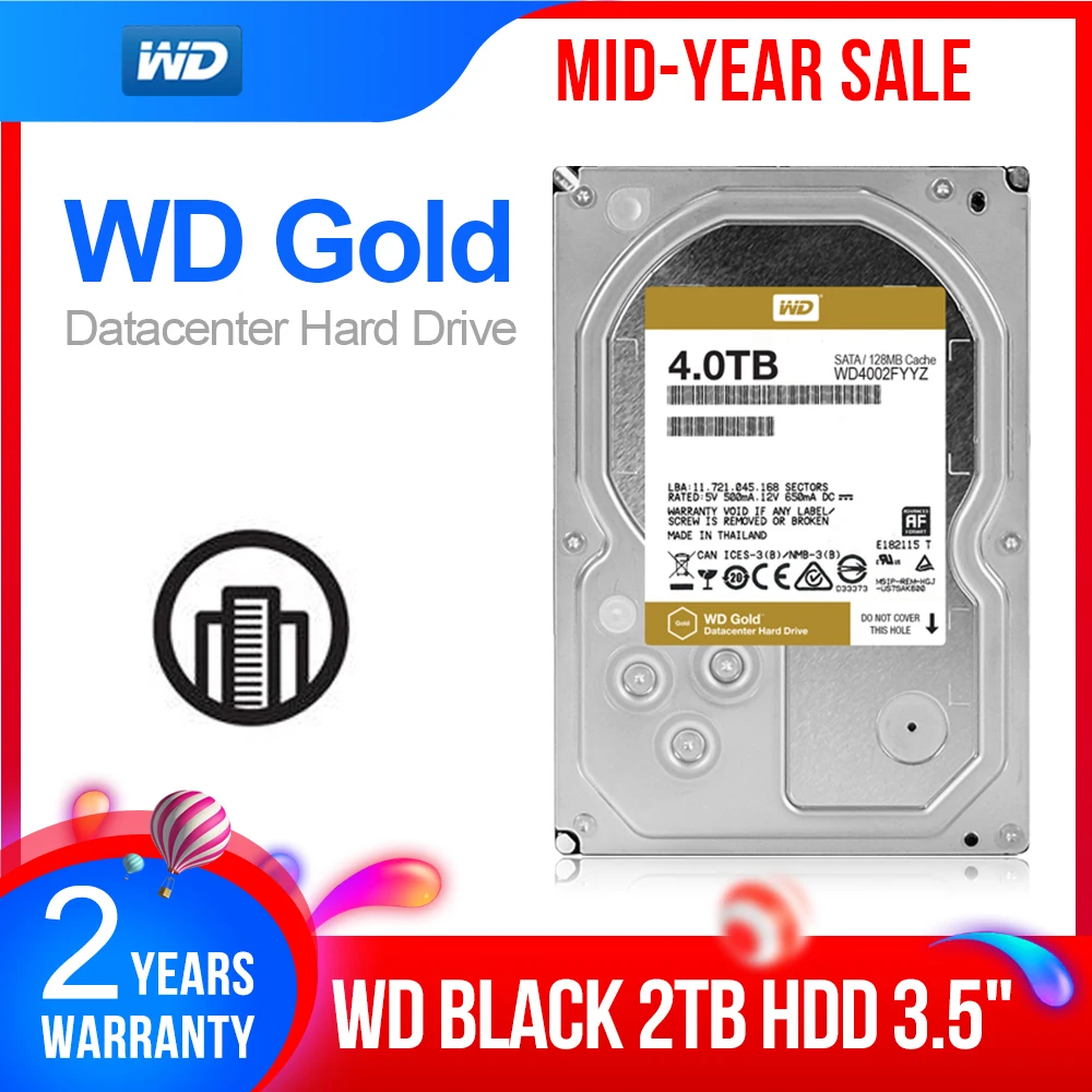 WD Gold 4 ТБ внутренний жесткий диск 3," 7200 об/мин 128M cache SATA III 6 ГБ/сек. ТБ HDD HD Жесткий диск для настольного компьютера