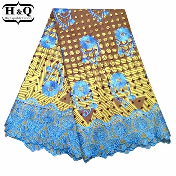 

H&Q latest wax fabric african 2020 batik lace high quality water soluble embroidery nigerian guipure laces fabrics 6 yards/piece