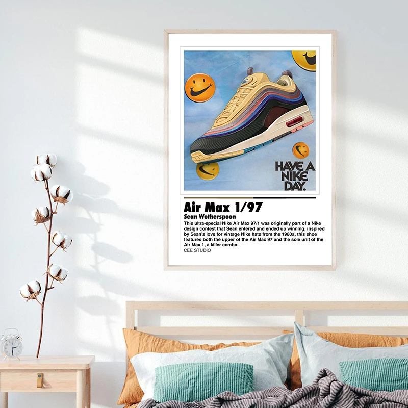 Póster Vintage de zapatillas de deporte de aire, pintura en lienzo, regalo para novio, zapatos deportivos, impresión artística, de pared, decoración de habitación de niños, tendencias de moda|Pintura y caligrafía| -