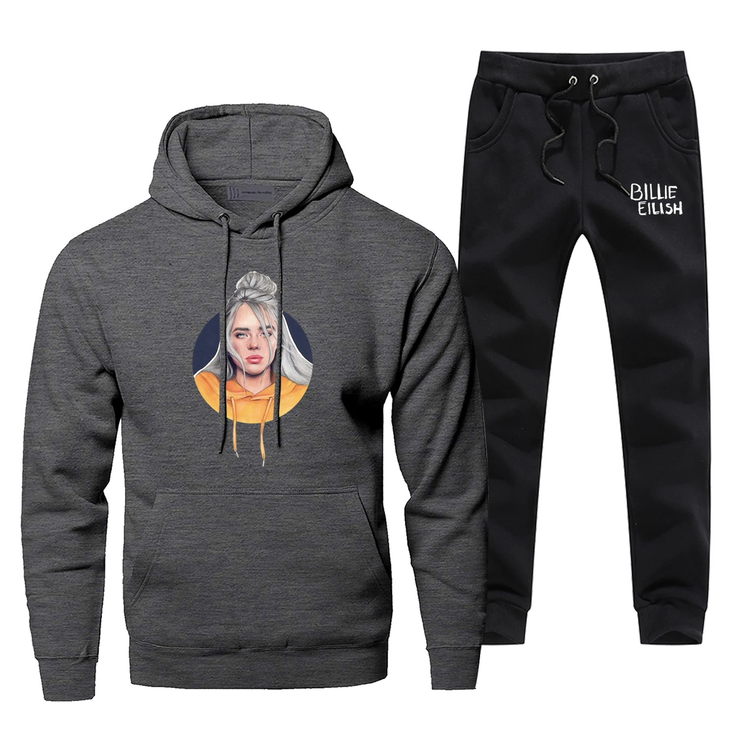 Billie Eilish, толстовки, брюки, наборы, мужской модный костюм, спортивный костюм, 2 шт, топы, брюки и футболка, спортивные штаны, спортивная одежда, осенний спортивный комплект