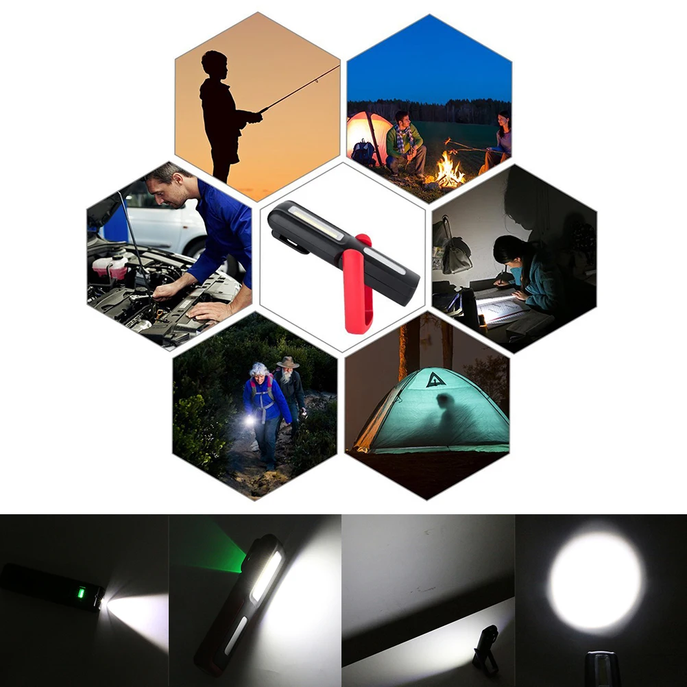 COB LED+XPE LED Flashlight Handy Lamp Portable Rechargeable Work Camping Light Energy Saving Lamp With Magnet Hook 155*40*20cm