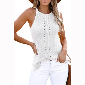 

Sleeveless Vest Female 2020 Summer New Product Outer Wear Men's Knitted Strap Vest Ladies Blouse