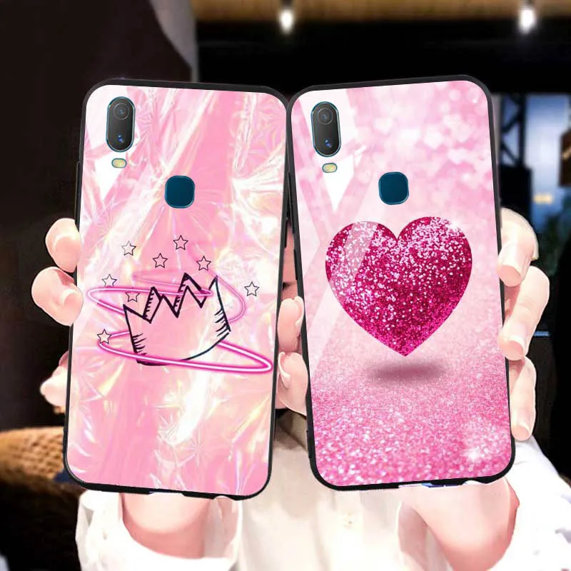 DIY чехол с рисунком для Vivo Y11 2019 из закаленного стекла телефона Y19 U3 Y5s Y9S Z5i V17 S1 Pro