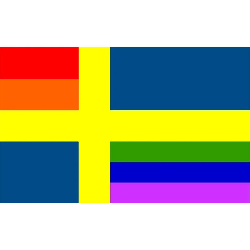 Sweden Rainbow Flag hanging 90*150cm LGBT Gay Pride | Дом и сад
