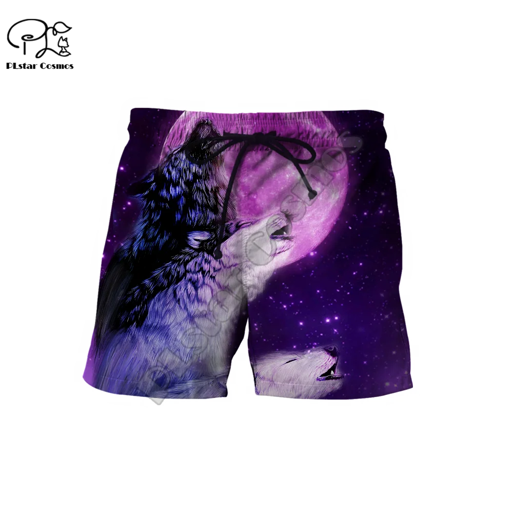 

PLstar Cosmos Animal Wolf Hunting Fenrir Tattoo Streetwear Men/Women 3DPrint Unisex Summer Casual Shorts Beach Short Pants D-1