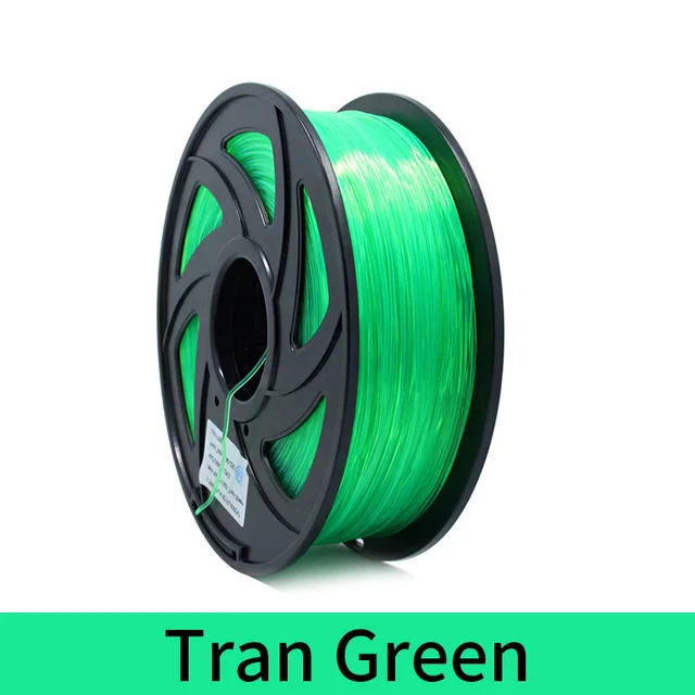 Transparent Green 3d принтер 1 кг 1,75 мм PLA нити печатные материалы красочные для 3d принтер Экструдер ручка Радуга пластиковые аксессуары красный серый - Цвет: Transparent Green