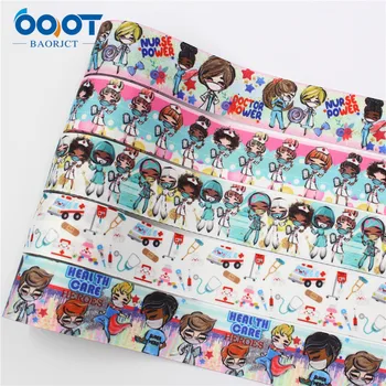 

1-1/2"(38mm),10yards Doctor Nurse Series cartoon Thermal transfer Printed grosgrain Ribbons,DIY Clothing Decorations L-20522-415