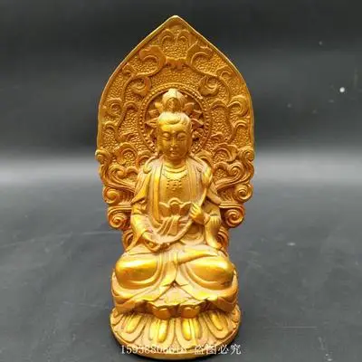 

Exquisite antique pure brass Guanyin Bodhisattva Buddha statue small ornament