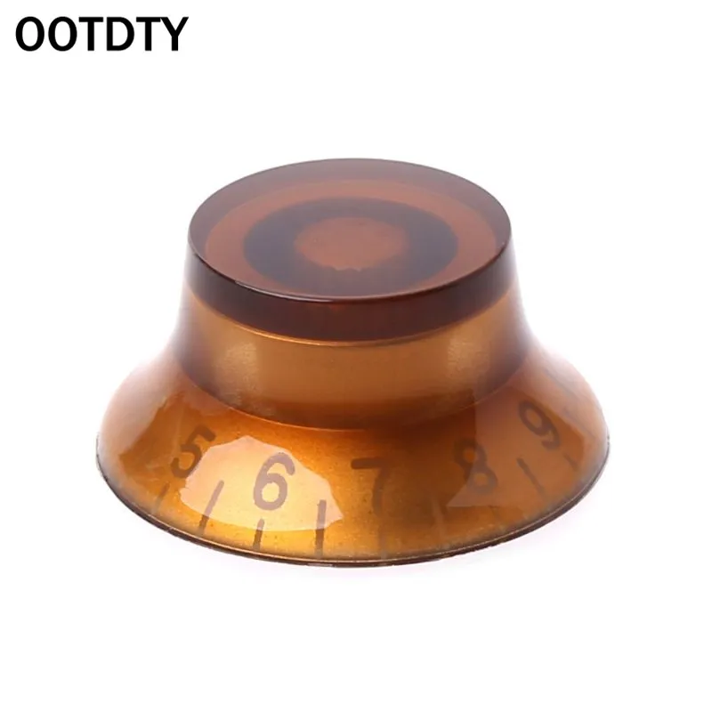 

OOTDTY 1pc Knob Button Bell Shape Guitar Tone Volume Control For LP Guitar Parts Coffee Golden suit for guitar