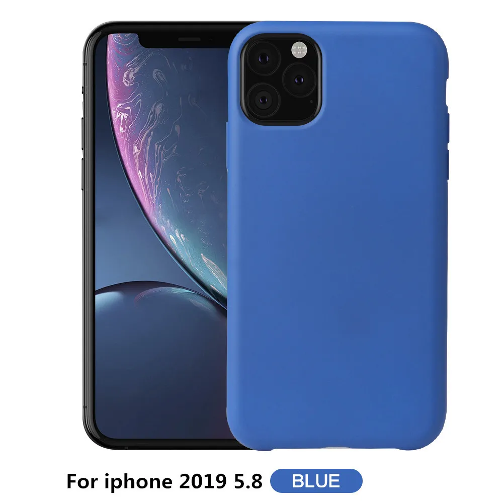 Синий 10 шт. жидкий силикон для Apple iPhone 11 чехол 5,8 6,5 дюймов мягкий резиновый чехол для телефона Coque для iPhone 11 XI XIR Pro Max чехол - Цвет: Синий