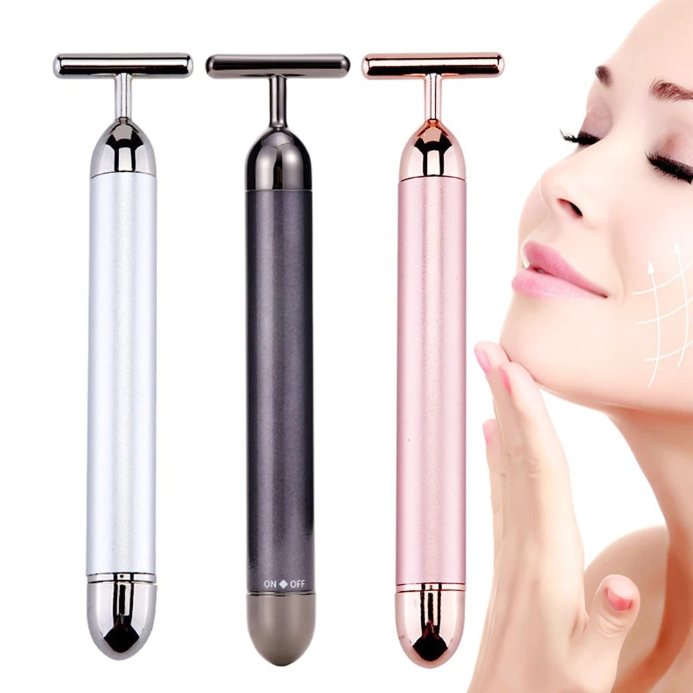 Ultrasonic Face Lift Massager Face 24K Beauty Tool Skin SPA Massager Stick Skin Tightening Slimming Wrinkle Removal Facial Tools ckeyin ems face massager muilti functional wrinkle removal neck tightening skin rejuvenation hot compress photon therapy device