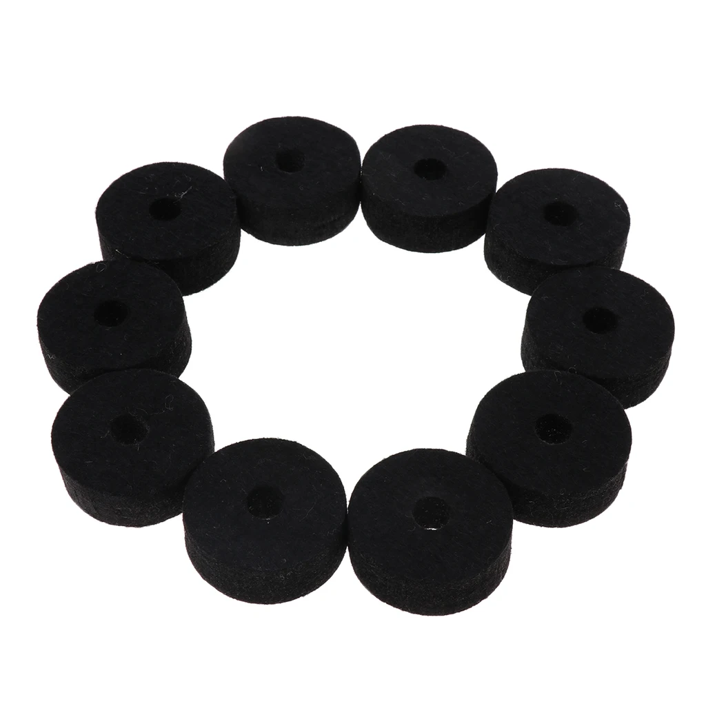 10pcs 35x15mm Black Felts Washers Pads Cymbal Stand Replacement for Drum Set