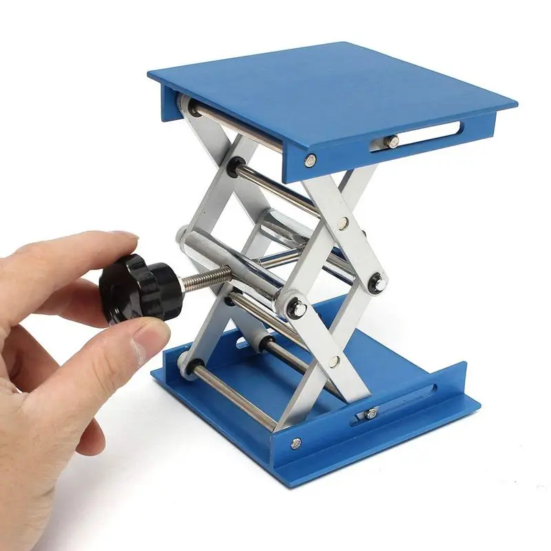 Топ 4 дюйма алюминиевый сплав лабораторный домкрат ножничный подъемник платформа/Складной подъемный стол площадка контроль высоты идеально подходит для работы, phy