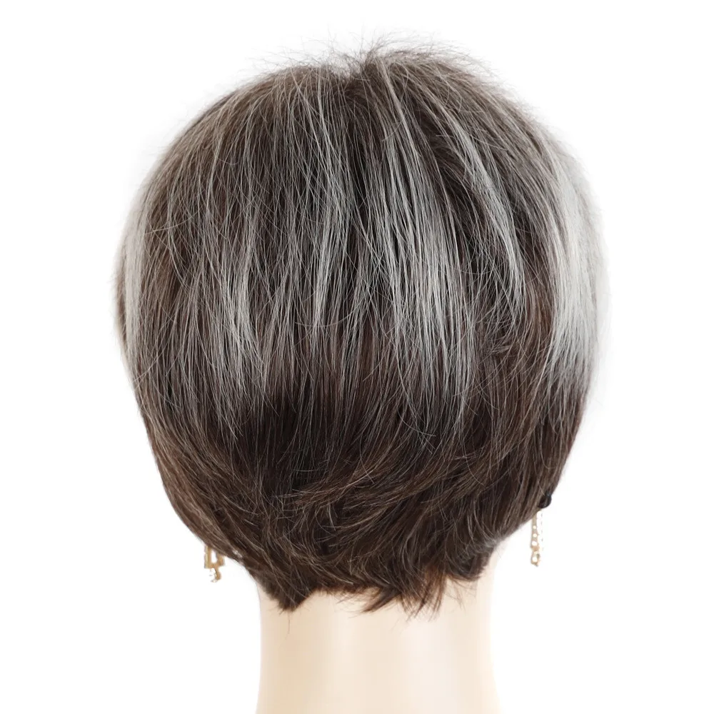 Short Straight Wig Pixie Cut Wigs For Women Black Blonde Wigs Women Synthetic Hair Cosplay Wig With Bangs Heat Resistant Fiber