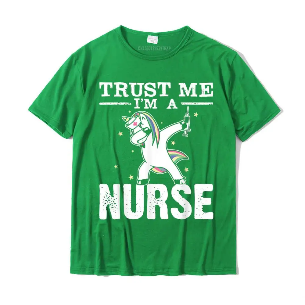 Fitted Men's T-Shirt Europe Casual Tees 100% Cotton Short Sleeve Funny T Shirt Crew Neck Top Quality Trust Me I'm A Nurse Funny Dabbing Unicorn T-Shirt__30054 green