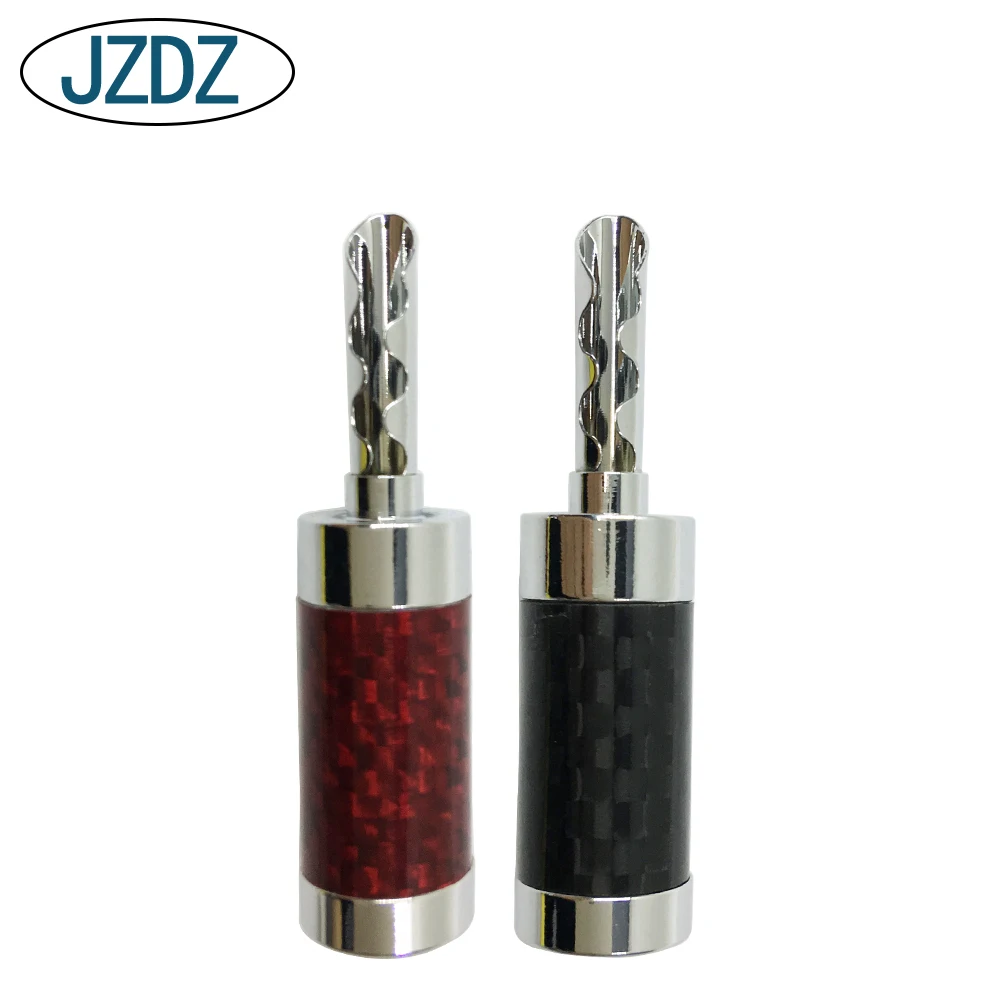 

2PCS / Set 4mm pure copper gold-plated carbon fiber banana plug connector for audio video speaker adapter terminal connector