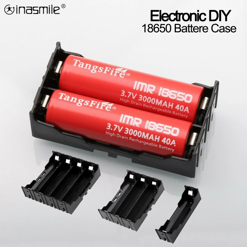 ABS 18650 Black Power Bank Cases 1X 2X 3X 4X High quality DIY battery box 1 2 3 4 Slot Batteries Container With Hard Pin |