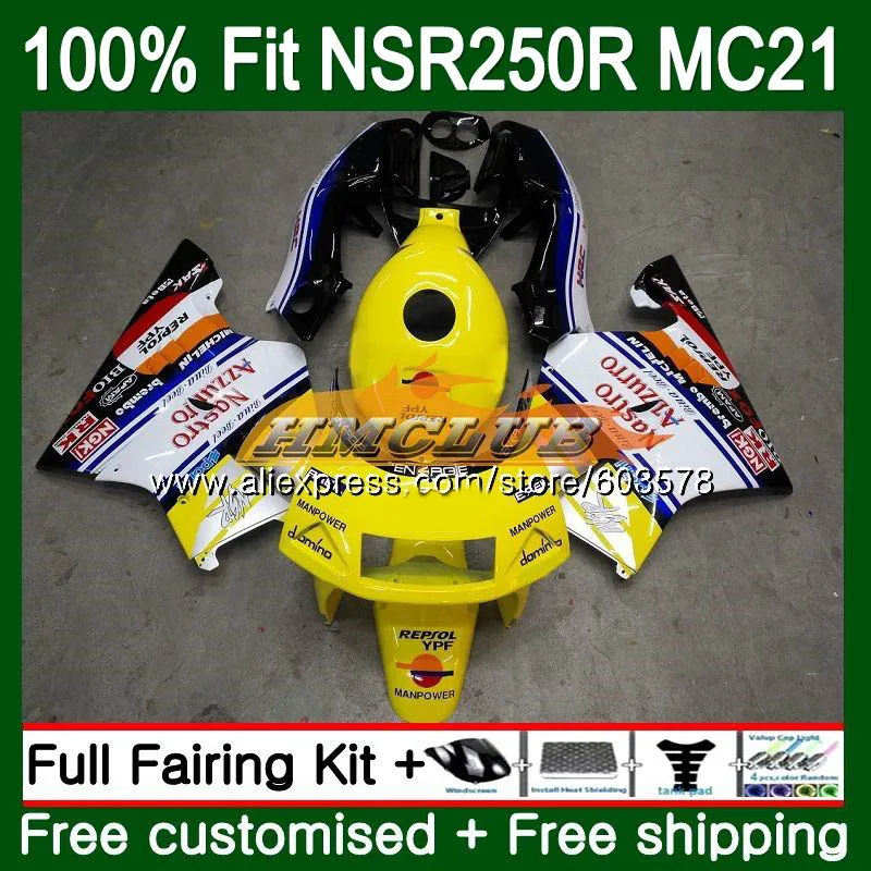 Инъекции для NSR250R MC21 PGM3 1990 1991 1992 1993 101CL образования легкой пены. 3 желтый белый СМП 250 R NSR250 RR СМП 250R 90 91 92 93 обтекатель - Цвет: No. 1