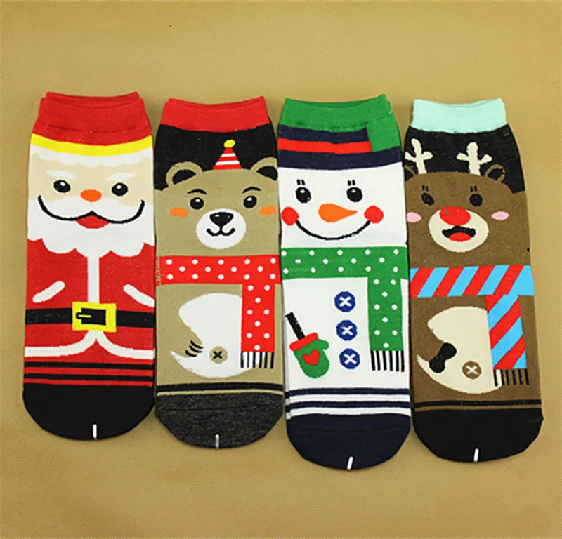 8 шт. = 4 пар/лот, модные рождественские носки для женщин, Мультяшные Забавные милые осенне-зимние женские хлопковые индивидуальные носки Harajuku