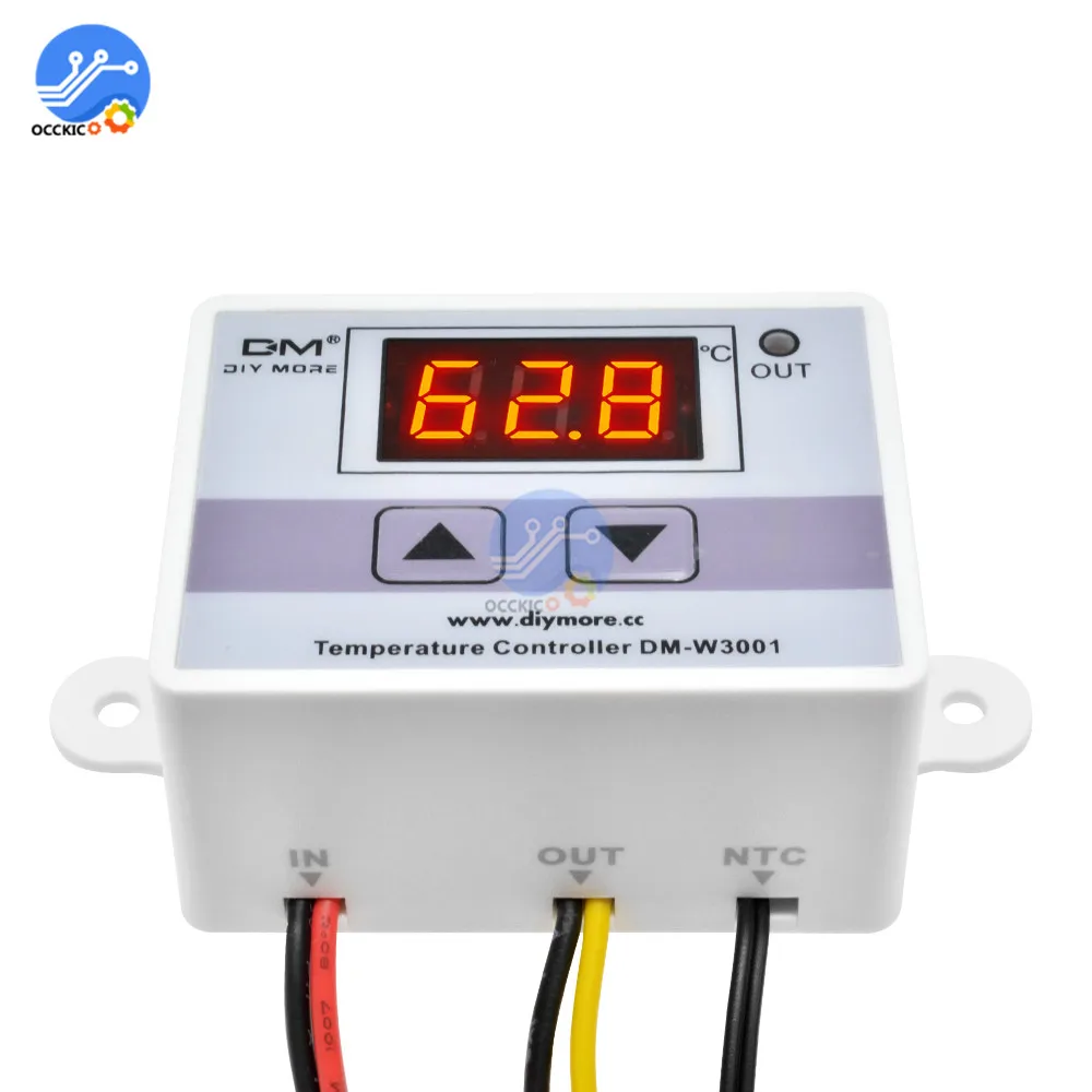 W3001 светодиодный термостат с цифровым дисплеем настраиваемый регулятор температуры с NTC датчиком переменного тока 110 В 220 В 10 А регулятор термометра