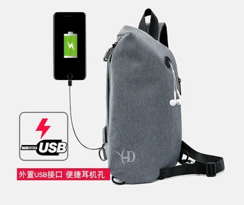 

New male breast bag Oxford waterproof chest bag men's shoulder crossbody bag sports casual men's bag