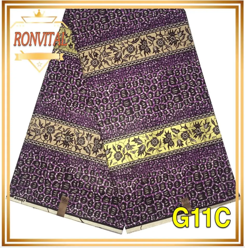 Ткань с золотым восковым принтом RONVITAL, африканская ткань с принтом, женское платье, сделай сам, восковая ткань в нигерийском стиле, хлопок, 6 ярдов/