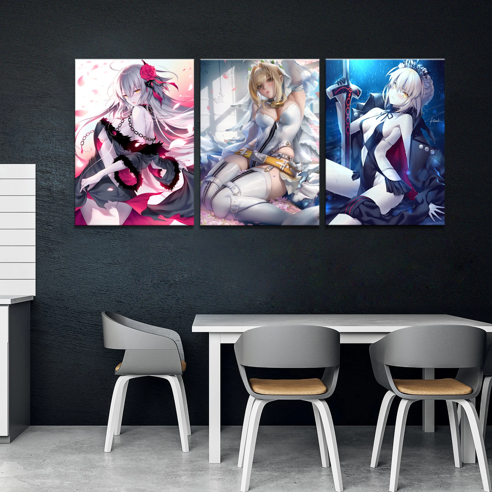 Домашний декор холст 3 предмета сексуальные аниме Fate Grand для Жанна д дуги