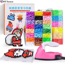 Perler BeadsBeads Kit de cuentas Hama de 5mm/2,6mm, conjunto completo con tablero de clavija y rompecabezas 3D de hierro, juguete artesanal creativo para niños, hecho a mano