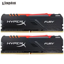 Kingston memória ram hyperx fury ddr4, memória rgb 2400mhz 2666mhz 3000mhz 3200mhz dimm, 3466mhz ddr4 para ram de memória de desktop