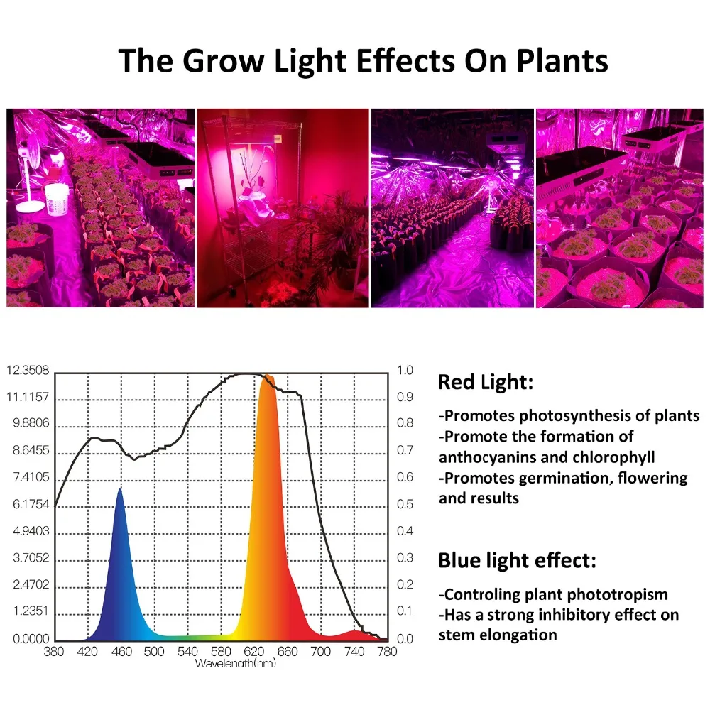 Phlizon led grow light 1800 Вт лампа для растений полный спектр растений Светодиодная панель для комнатных растений семена цветок, 6500 k fito led