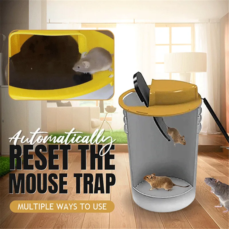 Slide Bucket Lid Mouse Rat Trap Reusable Plastic Smart Mouse Trap Flip N Slide Bucket Lid Mouse