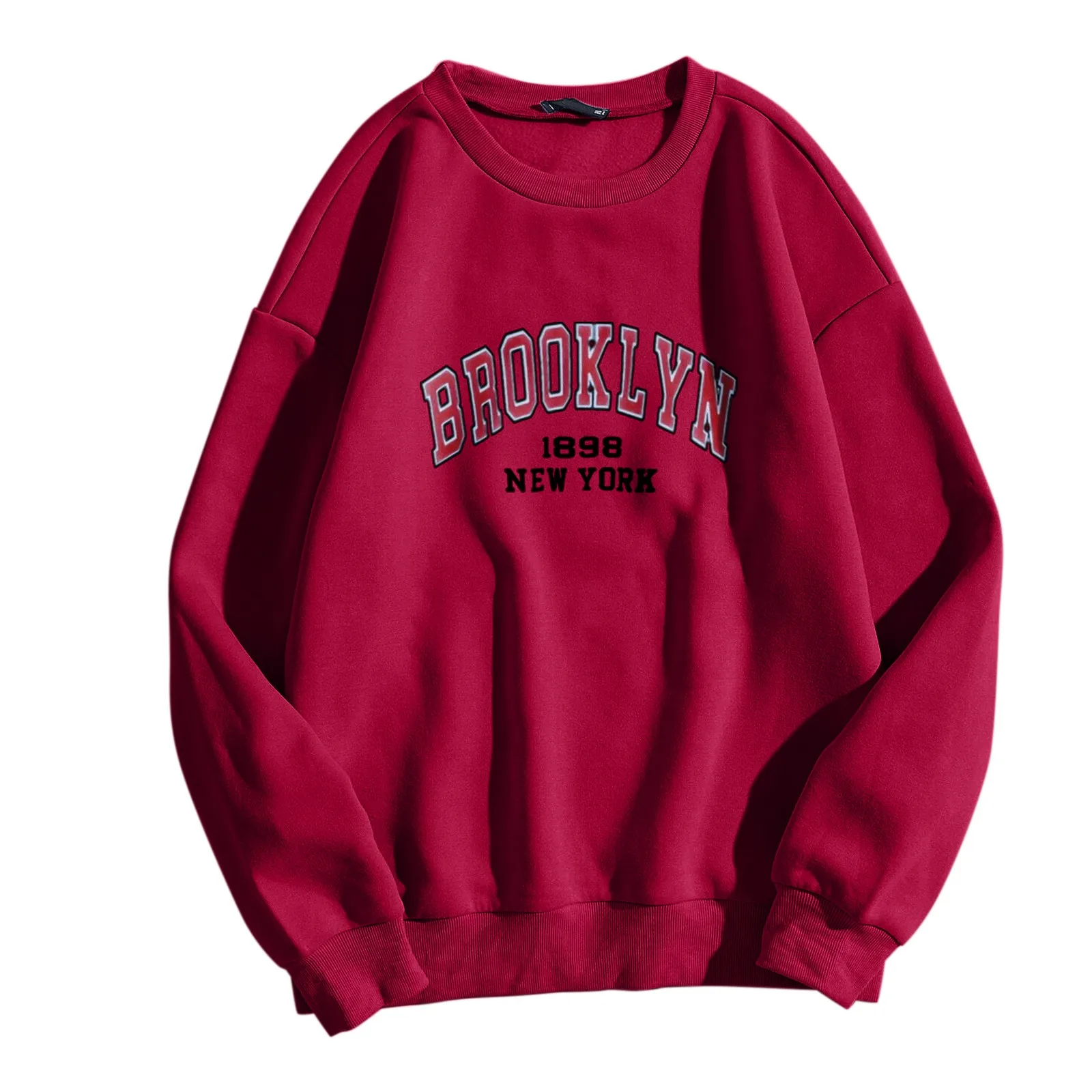 Autumn Hoodies Sweatshirts Women's Fashion Letter Brooklyn Print O Neck Long-sleeve Hooded Pullover Sweatshirt Tops Толстовка 1