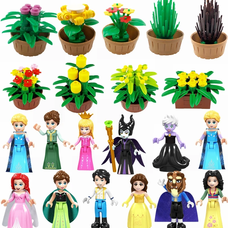 Legoing Princess Sets Toy Hobbies Maleficnt Ursula Prince Eric Aurora Ariel Elsa Model Blocks Compatible City Legoings kids Toys