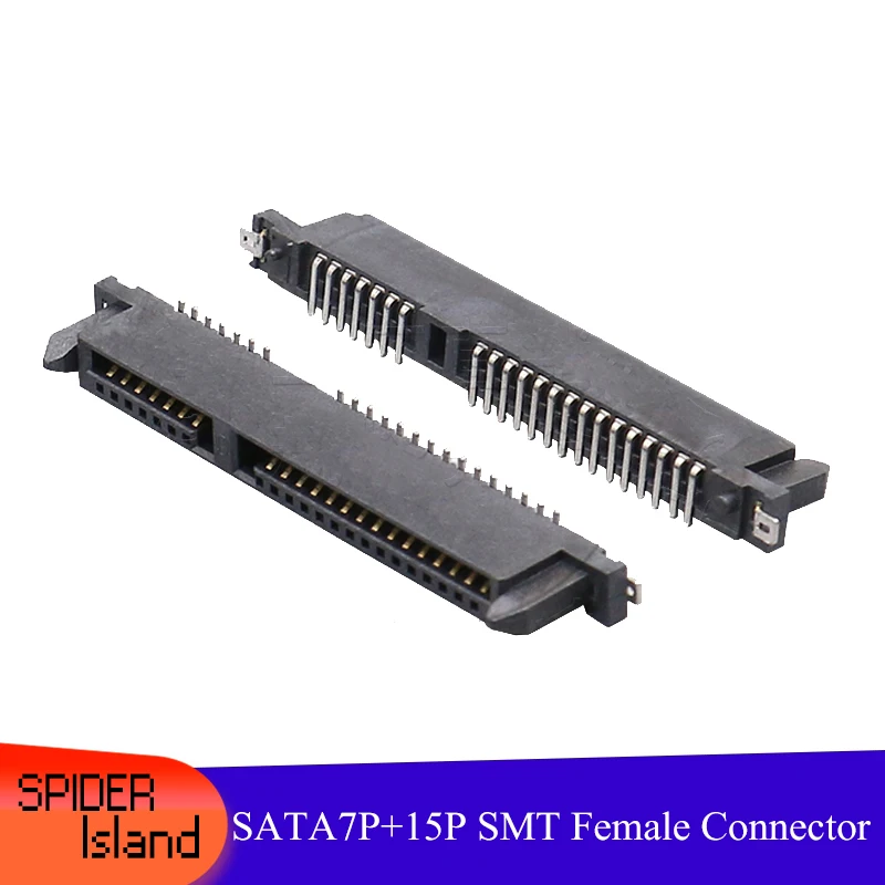 100pcs Sata Connector 22pin Smt High 6.3h Sata 7 + 15pin Female Hard