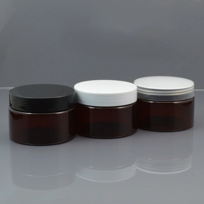 

50pcs/lot 120g Brown Plastic Cream Jar,4oz Lightproof Empty Cosmetic Container,Facial Mask Cream Bottle,120ml Sub-bottling