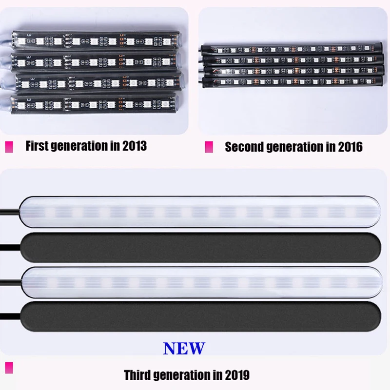 2020 Car Atmosphere Light Foot Light USB/Cigarette Lighter Remote Control Interior Decorative Ambient LED Lamp Strip Accessories
