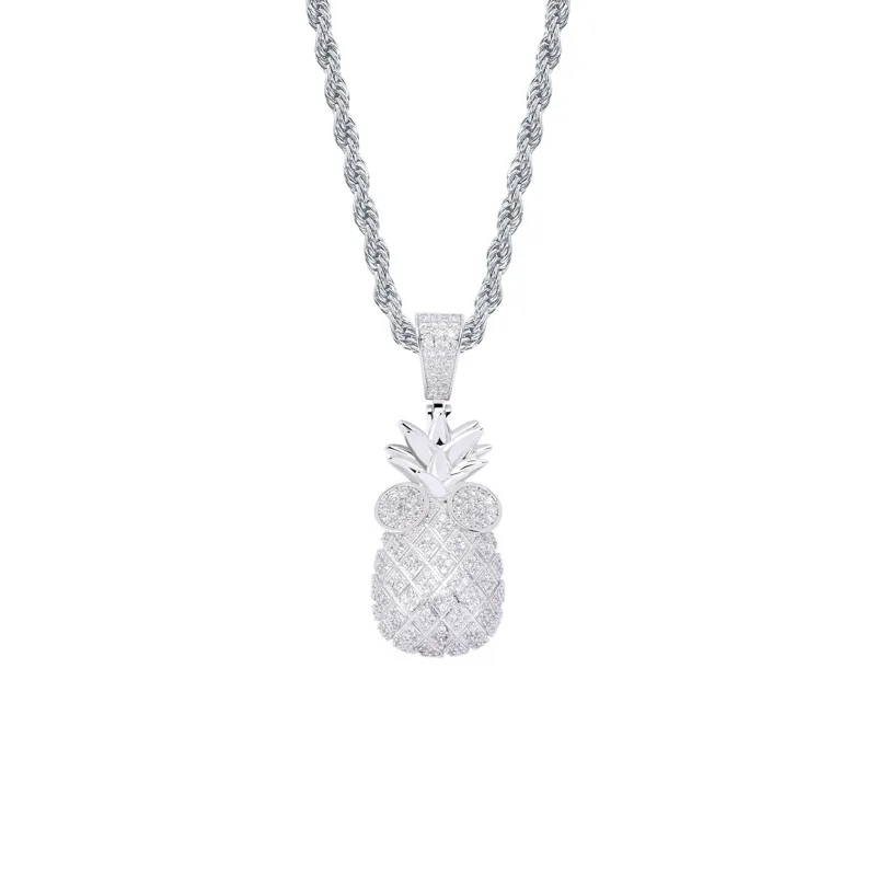 Gold Pineapple shape Necklace AAA Cubic Zircon Men's Women Hip hop Rock Jewelry | Украшения и аксессуары