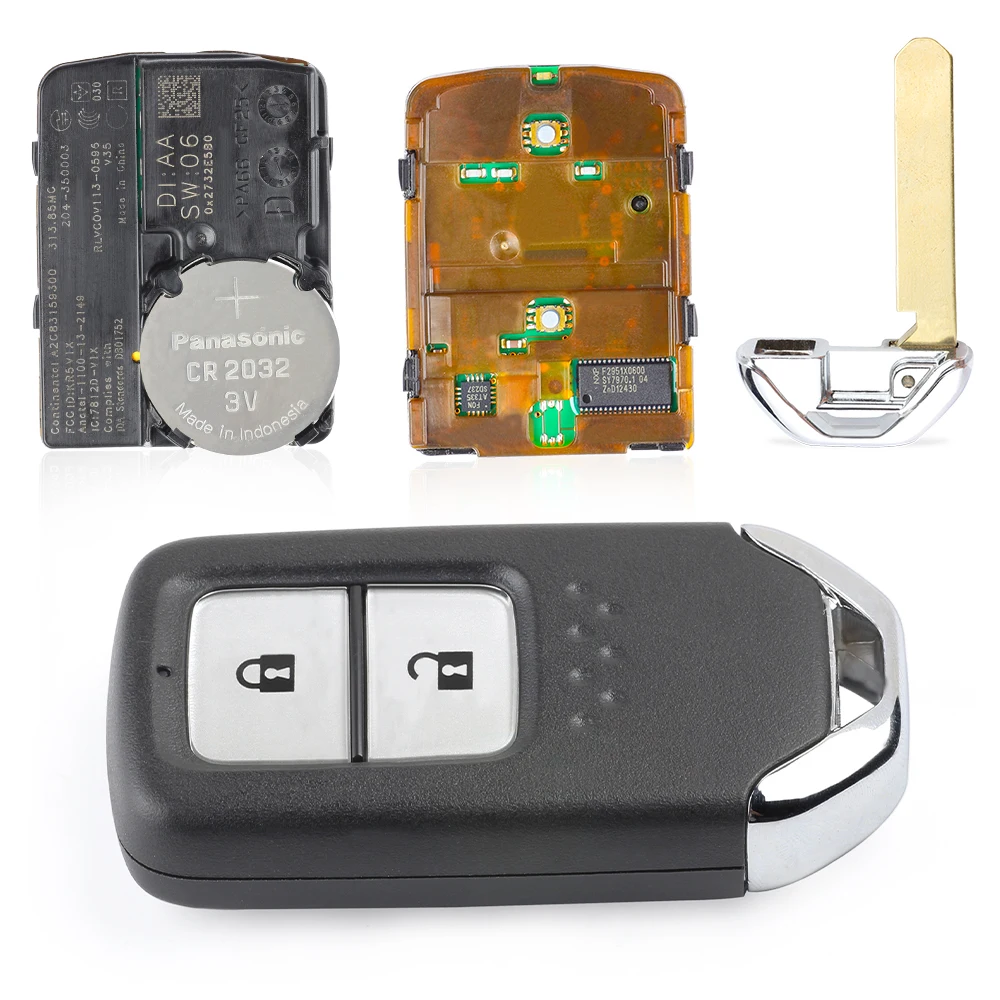 Smart Remote Key Fob 2 Button 313.8MHz ID47 For Honda City Crider Jazz Shuttle FCC: KR5V1X 72147-T5A-J01 / 72147-T5C-J01 KEYECU