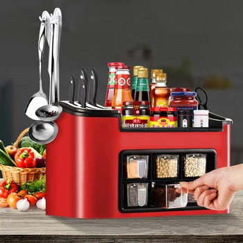 

Multifunctional Kitchen Storage Container Spice Box Household Containers Plastic Tool Racks Desk Storage Clear