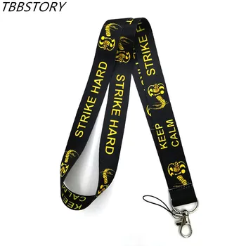 

12Pcs Cobra kai multi-function mobile straps lanyard for keys phone neckband ID Card badge holder keycord keychain decoration