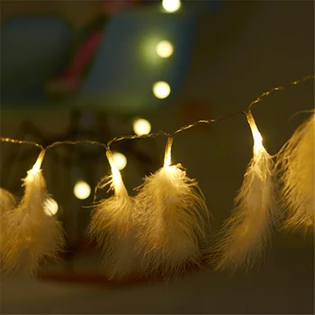 

Merry Christmas Decorations for Home 2M 20 Led Feather String Lights Chirstmas Ornaments New Year 2021 Navidad 2020 kerst