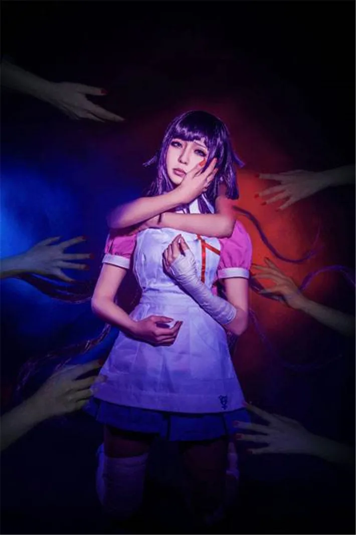 Горячая игра DanganRonpa 2 Mikan Tsumiki маскарадные костюмы женские модные милые платья горничной костюм горничной изготовление на заказ любого размера