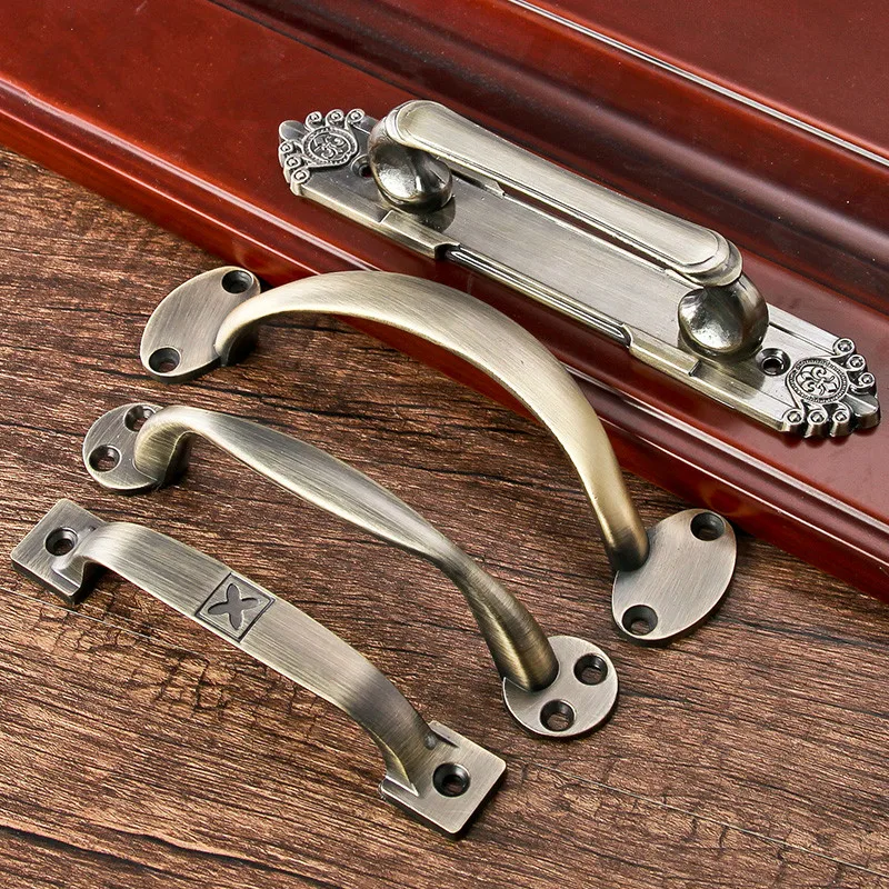 

Door Handles Archaize green bronze Ming installation shake handshandle European invisible wooden door chest drawer cabinet