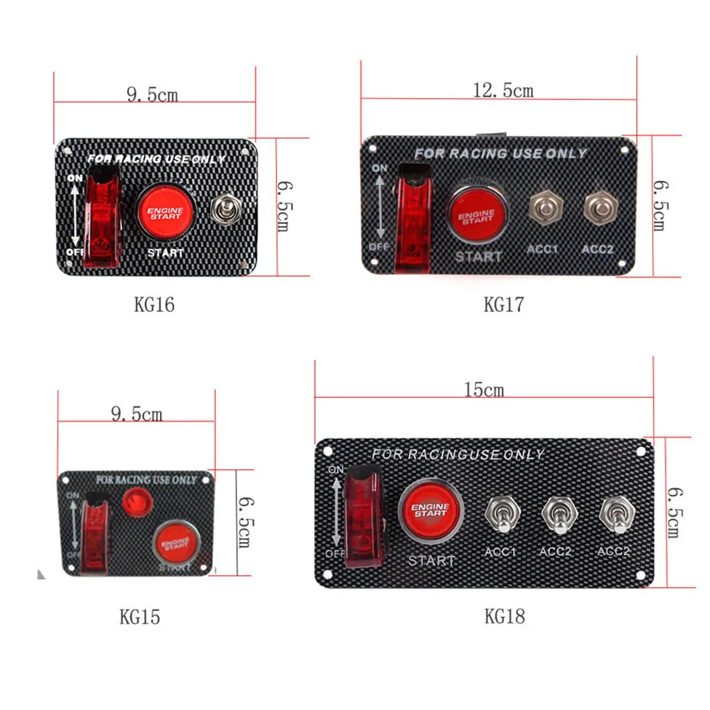 Carprie автомобильный переключатель 12 В, углеродный переключатель зажигания, панель запуска двигателя, кнопочный светодиодный переключатель для гоночного автомобиля, кнопочная панель