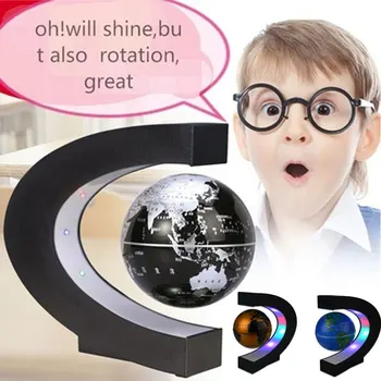 

Magnetic Levitation World Map LED Globe Light Globe Lamp Luminous Romantic Study DIY Home Decoration C Shape Globe Light