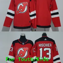 Молодежная вышивка прошитая новая Джерси#13 Nico Hischier детская футболка