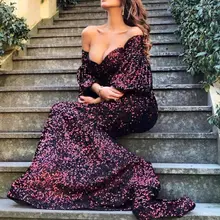 

Gorgeous Mermaid Prom Dresses Sequin Evening Gowns for Women Off the Shoulder Party Wear robe de soirée femme 2022