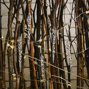 

Hanging Simulation Icicles Outdoor 24pcs Winter scene For Christmas Tree