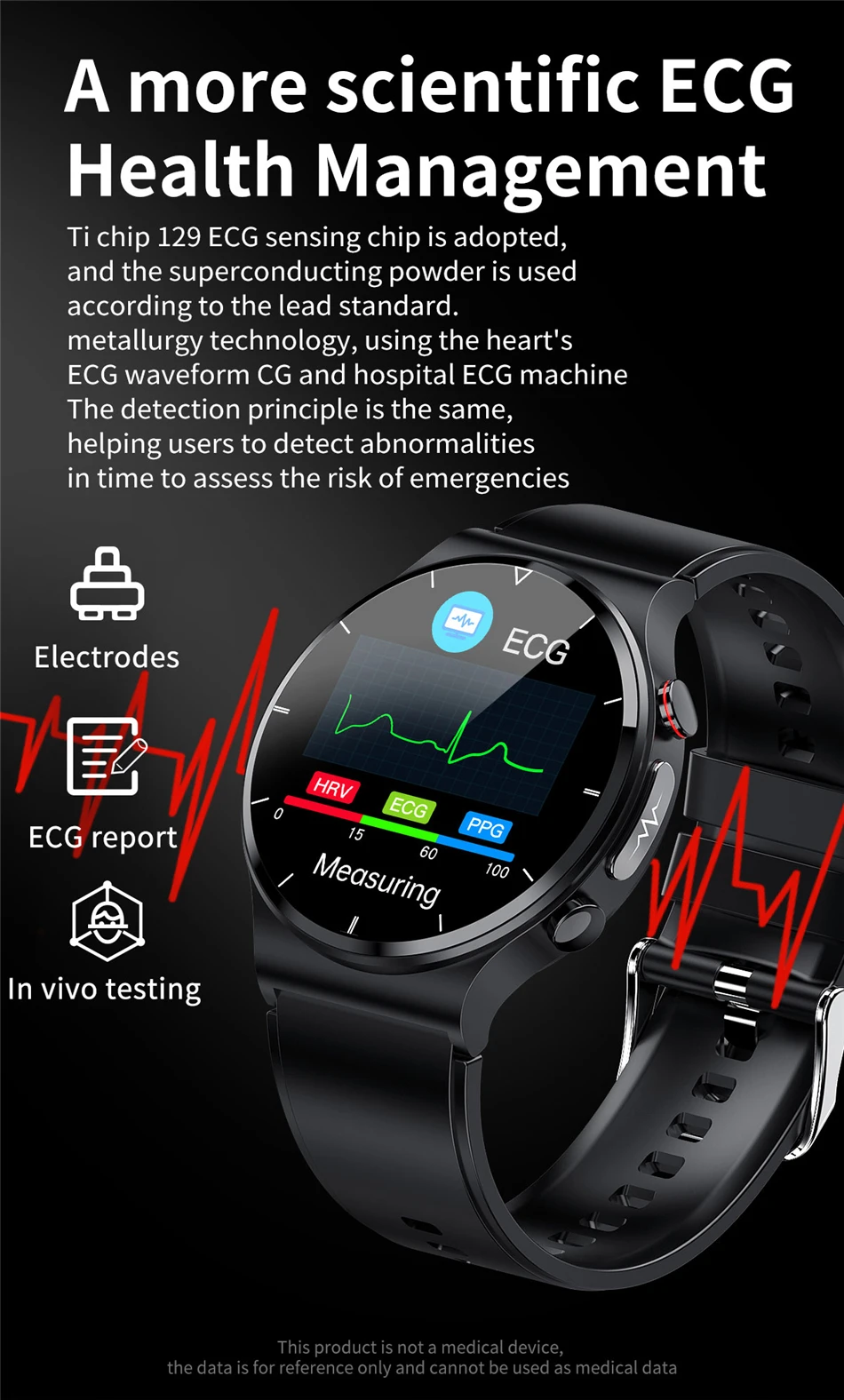 ECG PPG Smart Watch Men Body Temperature Wireless Charger Smartwatch Blood Pressure Oxygen Sport Fitness Tracker for Android Ios